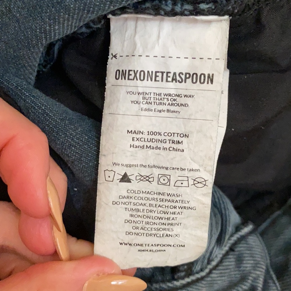 One Teaspoon jean shorts black size 24 - Picture 6 of 7